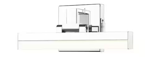 Liam 13 in. 2-Light Chrome Integrated LED Vanity Light with Frosted Plastic Shade