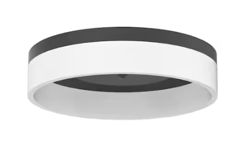 Home Decorators Collection 13.80 in. Black LED Flush Mount