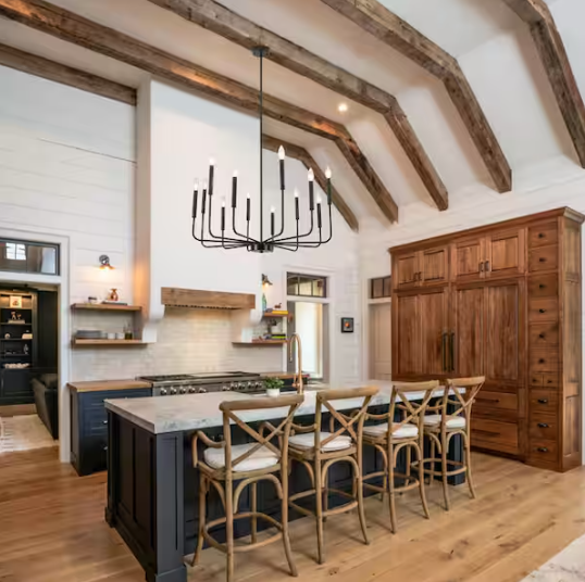 LWYTJO 12-Light Black Farmhouse Candle Chandelier for Bedroom with No Bulbs Included