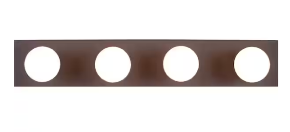Volume Lighting 4-Light Indoor Antique Bronze Movie Beauty Makeup Hollywood Bath or Vanity Light Bar Wall Mount or Wall Sconce