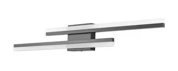 YANSUN 2-Light Contemporary Linear LED Wall Sconce with Black Metal Frame and Frosted Acrylic Shade, Easy-to-Install Wall Lamp