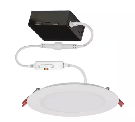 Commercial Electric- Premium Series 6 in. LED, 2-Level Lumen Select, Ultraslim Canless Recessed Light, Adjustable CCT