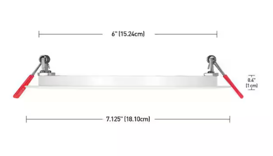 Commercial Electric- Premium Series 6 in. LED, 2-Level Lumen Select, Ultraslim Canless Recessed Light, Adjustable CCT