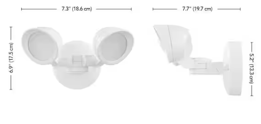 Defiant- White Switch Activated Wired Outdoor 2-Head LED Integrated Security Flood Light 1400 Lumens