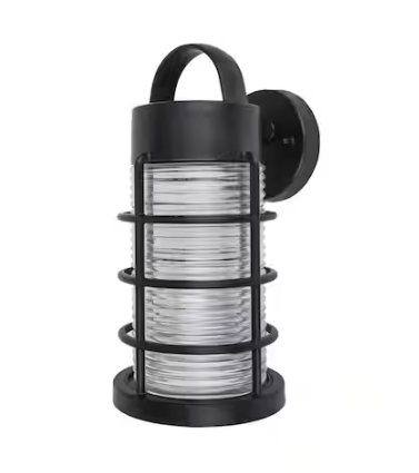 LUTEC- Coastal Bar Harbor 1-Light Black Outdoor Wall Lantern Sconce