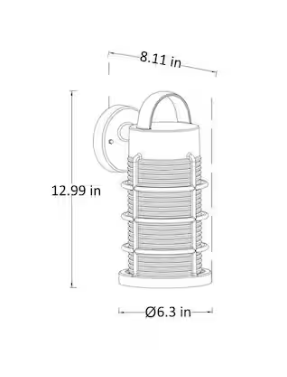 LUTEC- Coastal Bar Harbor 1-Light Black Outdoor Wall Lantern Sconce