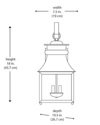 Home Decorators Collection- Rainbrook 18 in. 2-Light Matte Black Outdoor Wall Light Fixture Sconce with Seeded Glass