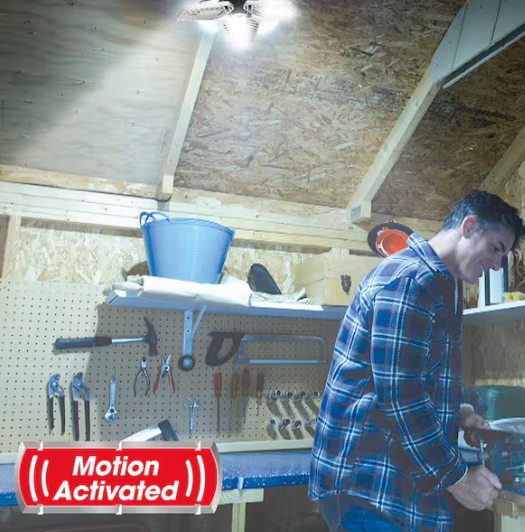 7.5 in. x 4.25 in. 6000 Lumens Single Pole Occupancy LED Flush Mount Motion Activated Garage Light