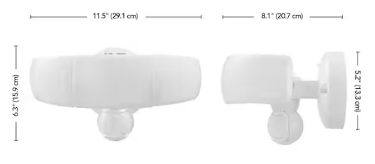 Defiant- MaxDetect 240° White Motion Sensor Wired Outdoor 3-Head LED Security Flood Light 3000 Lumens