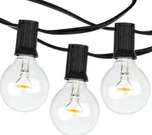 Hampton Bay- 25-Light 25 ft. Outdoor Plug-in Globe LED G40 Bulb String-Light