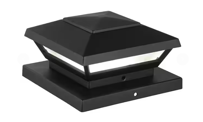 Hampton Bay- Low Voltage 50 Lumens Black Outdoor Integrated LED 4x4 and 6x6 Deck Post Light; Weather/Water/Rust Resistant