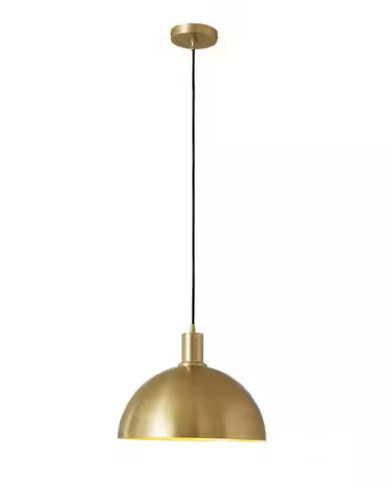 HUOKU Kateo 1-Light Brass Mid-Century Metal Shaded Dome Pendant