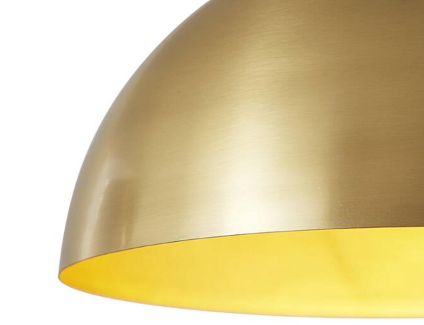 HUOKU Kateo 1-Light Brass Mid-Century Metal Shaded Dome Pendant