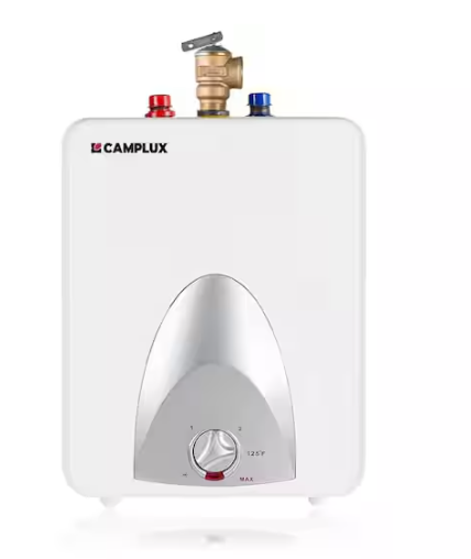 CAMPLUX 3 Gal. Compact Point of Use Mini Tank Electric Water Heater Element with 6-Years Warranty