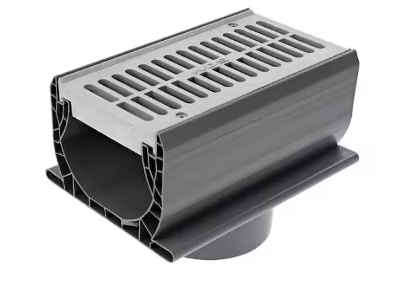 NDS 7 in. Spee-D Channel Drain with Grate and 3 in. and 4 in. Bottom Outlet