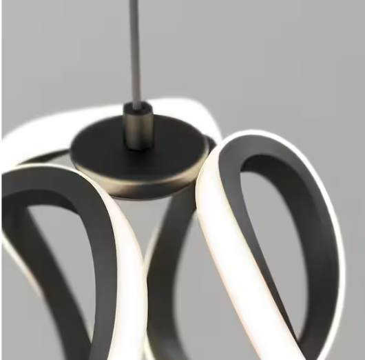 Artika Vivaldi 16-Watt 1 Light Matte Black Modern 3 CCT Integrated LED Mini Pendant Light Fixture for Kitchen Island