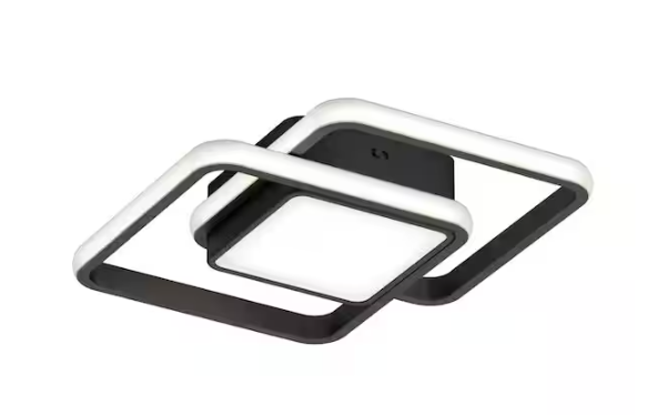 Artika Romeson 11 in. 1 Light Black 5CCT Integrated Selectable LED Flush Mount Ceiling Light