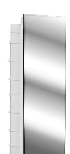 ZACA SPACECAB Media 16 in. x 36 in. x 3-1/2 in. Frameless Recessed 1-Door Medicine Cabinet with 12-Shelves and Polished Edge Mirror