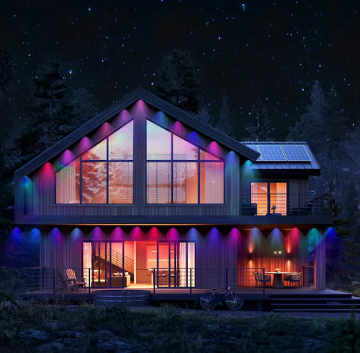 LIFX 30-Light 50 ft. Outdoor Plug-In RGBW Integrated LED Smart Wi-Fi Permanent String-Light, Works w Alexa/Hey Google/HomeKit