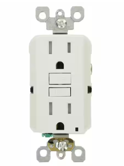 Leviton 15 Amp Self-Test SmartlockPro Slim Tamper Resistant GFCI Duplex Outlet, White (3-Pack) GFTR1-3W