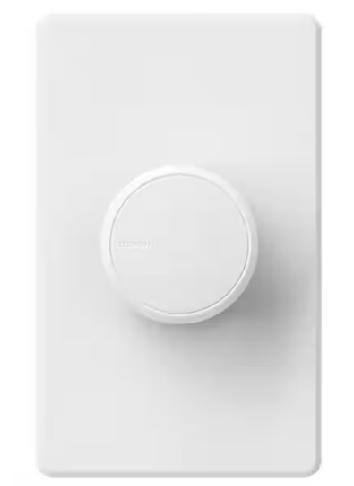 Lutron Dalia LED+ Illuminated Rotary Light Dimmer Switch, 150W LED Bulbs/Single-Pole or 3-Way, White (RCL-153PNLH-WH)