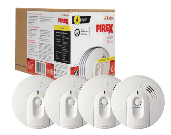 Kidde Firex 4-Pack Hardwired Smoke Detector with Ionization Sensor