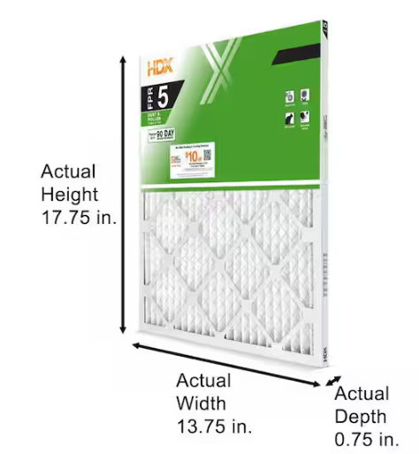 HDX- 14 in. x 18 in. x 1 in. Standard Pleated Furnace Air Filter FPR 5, MERV 8 (3-Pack)