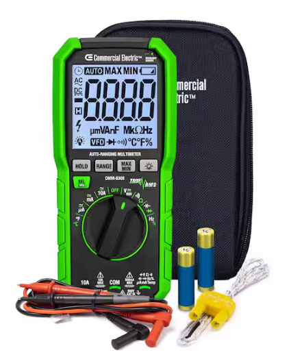 Commercial Electric 600-Volt True RMS Slim Auto-Ranging Digital Multimeter
