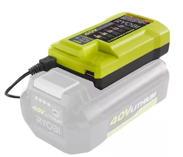 RYOBI 40V Lithium-Ion Charger with USB Port