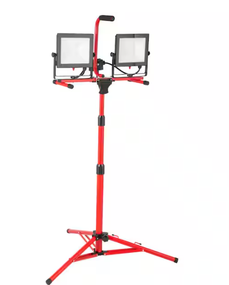 SVOPES LED Work Light with Stand, 10000 Lumen Dual-Head, 27.6 in. 68.1 in. Adjustable Tripod, IP65 Waterproof, 5000K