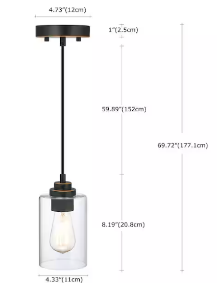 Pia Ricco 1-Light Modern Indoor Hanging Light Fixtures Industrial Pendant Lights