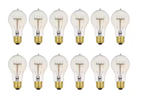 Globe Electric 60 Watt A19 Dimmable Cage Filament Vintage Edison Incandescent Light Bulb, Warm Candle Light