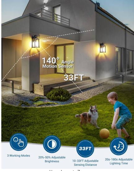 Manor 13.1 in. Brown Motion Sensing Dusk to Dawn Industrial Hardwired Outdoor Wall Light Lantern Scone with Clear Glass