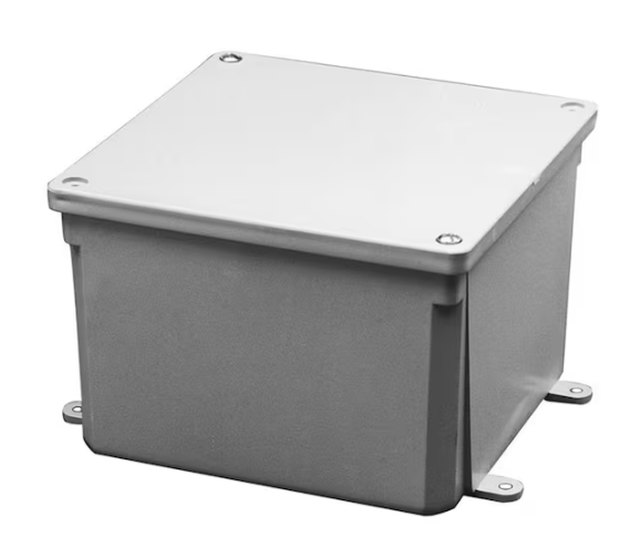 Carlon 4 in. x 4 in. x 2 in. Gray Electrical PVC Junction Box (E989NNJ-5-HD)