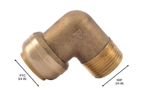 SharkBite 3/4 in. Push-to-Connect x MIP Brass 90-Degree Elbow Fitting
