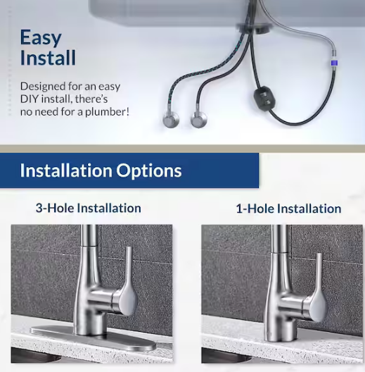 FLOW Classic Series Single-Handle Standard Kitchen Faucet in Chrome