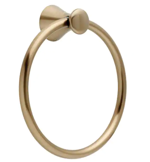 Delta Lahara Wall Mount Round Closed Towel Ring Bath Hardware Accessory in Champagne Bronze