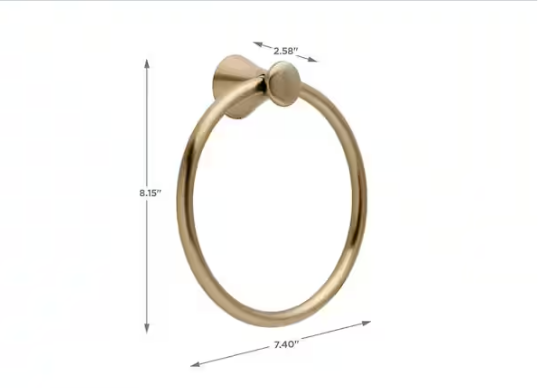 Delta Lahara Wall Mount Round Closed Towel Ring Bath Hardware Accessory in Champagne Bronze