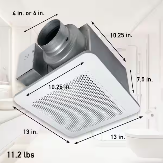 Panasonic Whisper Choice DC Pick-A-Flow 80/110 CFM Ceiling Bathroom Exhaust Fan with Flex-Z Fast Bracket