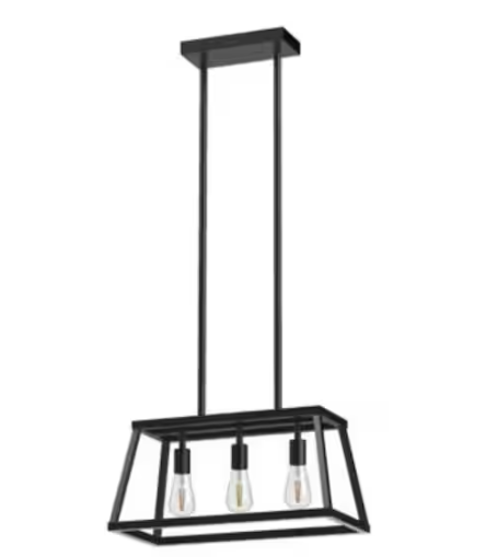 Feit Electric Katalyst 60-Watt 3-Light Matte Black Modern Adjustable CCT and 3-Light Modes Integrated LED Chandelier Light