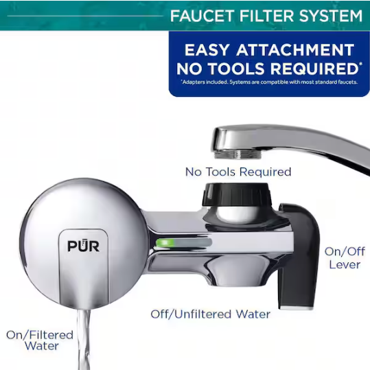 PUR PLUS Faucet Mount Filtration System, Chrome