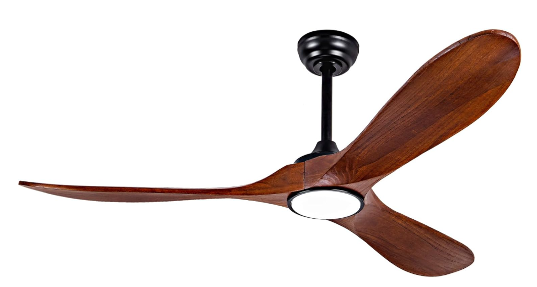 52” Ceiling Fans with Remote/Light/APP,Dimmer and Color, Wooden Ceiling Fan with 3 Wooden Blades