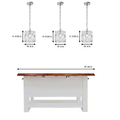 Home Decorators Collection Kristella 1-Light Chrome Crystal Pendant Light