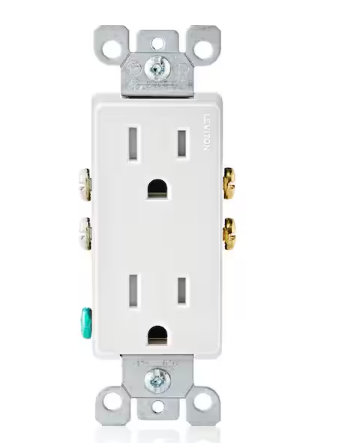 Leviton Decora 15 Amp 125 V Tamper Resistant Duplex Outlet/Receptacle, White (10-Pack) T5325-WMP