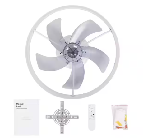 ANTOINE 20 in. LED Indoor White Ceiling Fan with Dimmable Lighting Low Profile Flush Mount Ceiling Fan with Remote