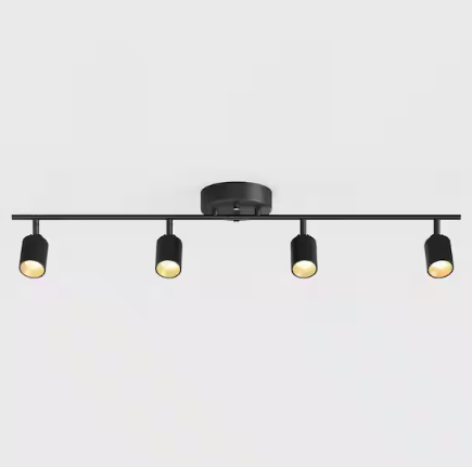 Vidalite Shura 4-Light Black Integrated LED Track Light with Rotatable Heads, 3 ft. Fixed Track Lighting Kit, 3000k, 2240 Lumens