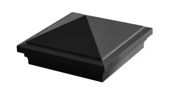 Fiberon 5 in. x 5 in. Serene Black Integrated LED Fits Post Sleeve Hardwired Pyramid Top Downward Deck Post Cap Light