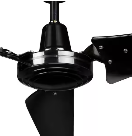 Hampton Bay Industrial 60 in. Indoor/Outdoor Black Ceiling Fan with Wall Control, Downrod and Powerful Reversible Motor