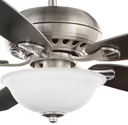Hampton Bay Southwind II 52 in. Indoor LED Brushed Nickel Ceiling Fan with Light Kit, Reversible Blades and Remote Control
