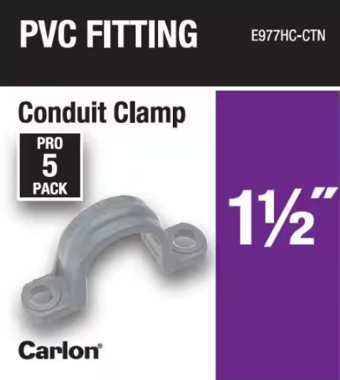 Carlon 1-1/2 in. PVC Conduit Clamp (5-Pack)